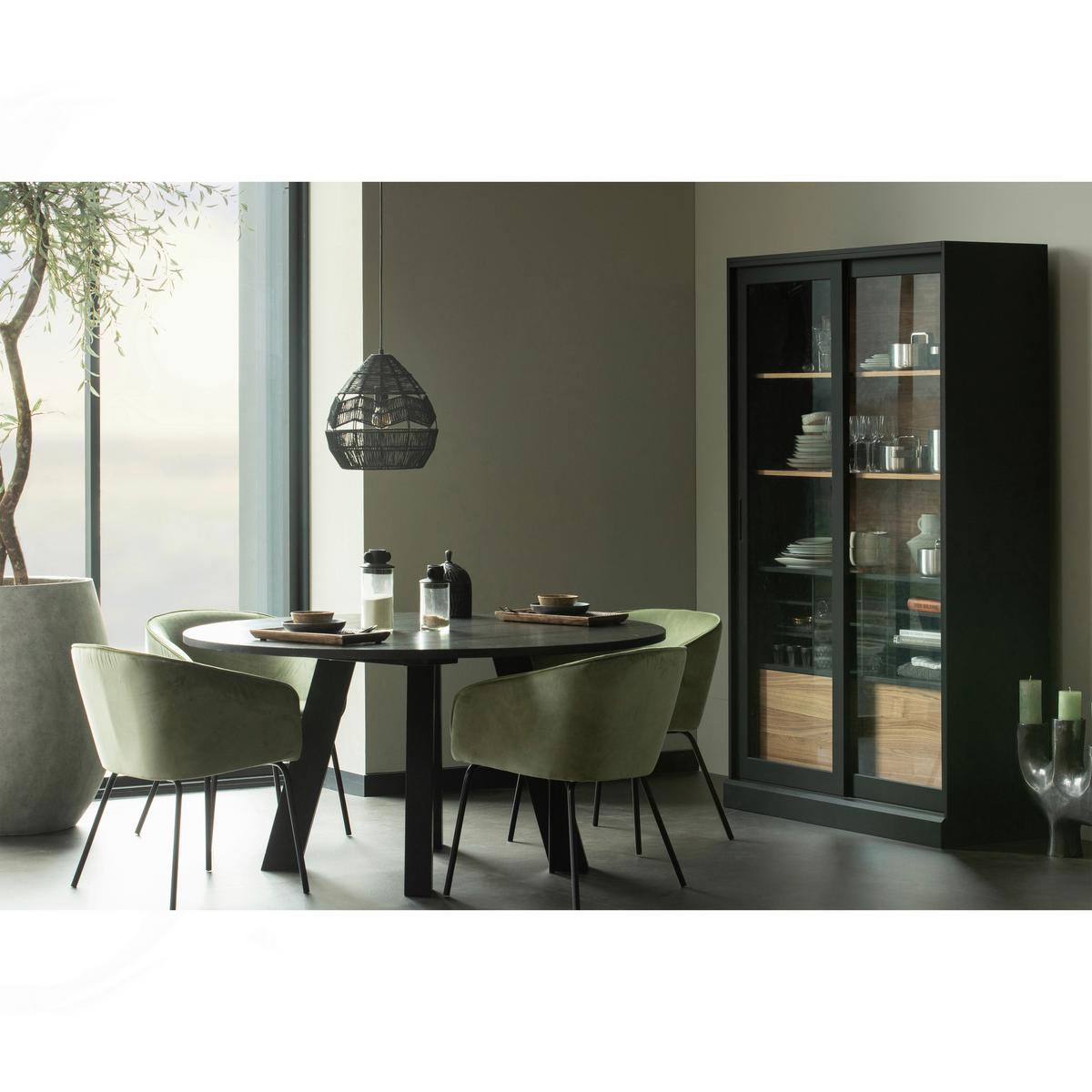 ESSTISCH Rhonda Schwarz L: 150cm - Schwarz, MODERN, Holz (150/150/75cm) - Livetastic