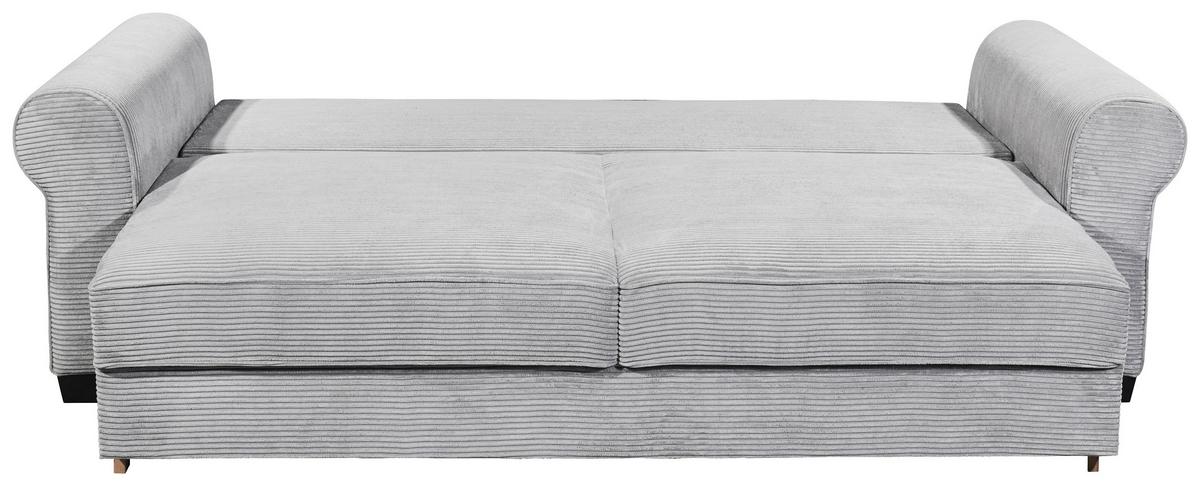 2-Sitzer-Sofa Mit Schlaffunktion Maureen B:247cm - Hellgrau/Schwarz, KONVENTIONELL, Textil (247/95/125cm) - MID.YOU