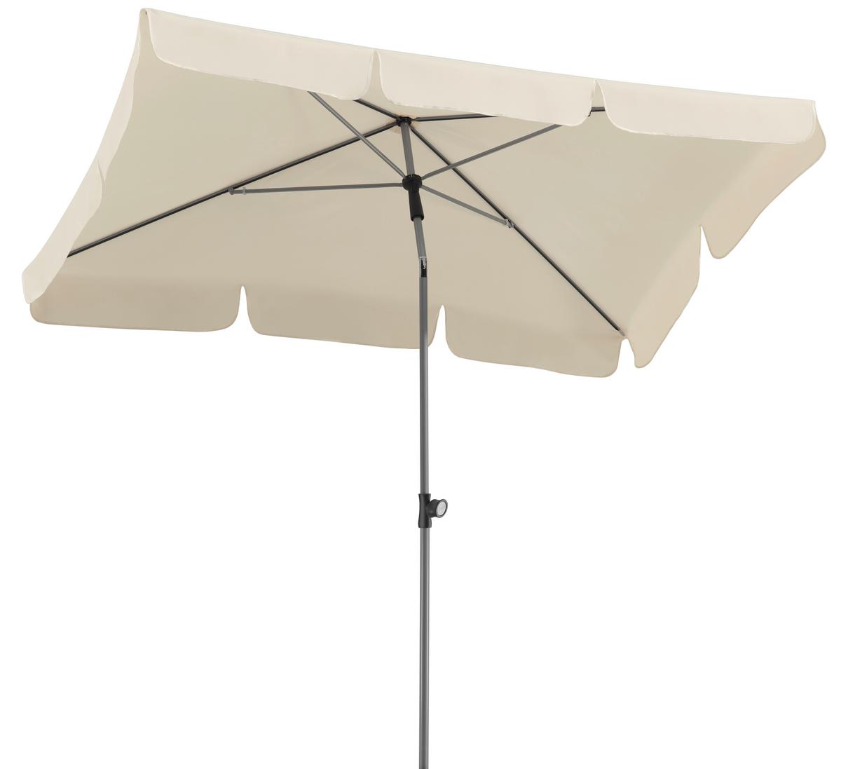 Sonnenschirm 120x240x180 cm Naturfarben - Silberfarben/Naturfarben, Basics, Textil/Metall (120/240/180cm) - Schneider