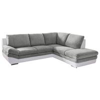 Wohnlandschaft In L-form Nardo 264x221 Cm - Chromfarben/Dunkelgrau, MODERN, Textil (264/221cm) - MID.YOU