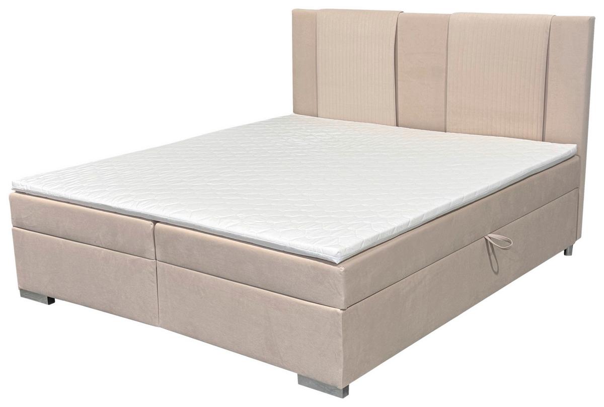 Boxbett Dolly 180x200 Cm - Silberfarben/Creme, Basics, Holzwerkstoff/Textil (180/200cm) - Livetastic