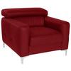 Polstersessel Sammy Rot Leder - Chromfarben/Rot, Design, Leder (99/78-92/106cm) - Livetastic