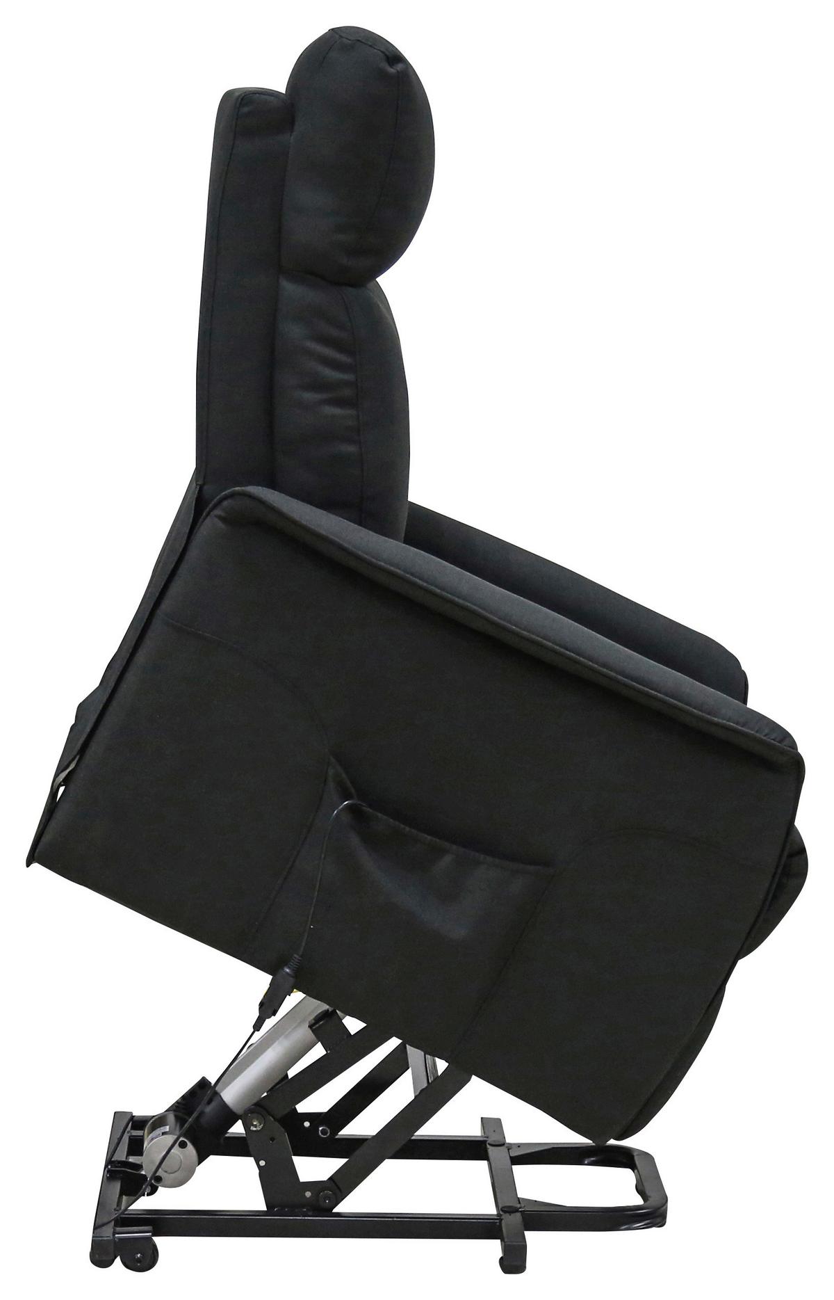 Fernsehsessel Elektrisch Graham Stoffbezug Anthrazit - Anthrazit/Schwarz, KONVENTIONELL, Textil/Metall (66/80-97/90-159,5cm) - Luca Bessoni