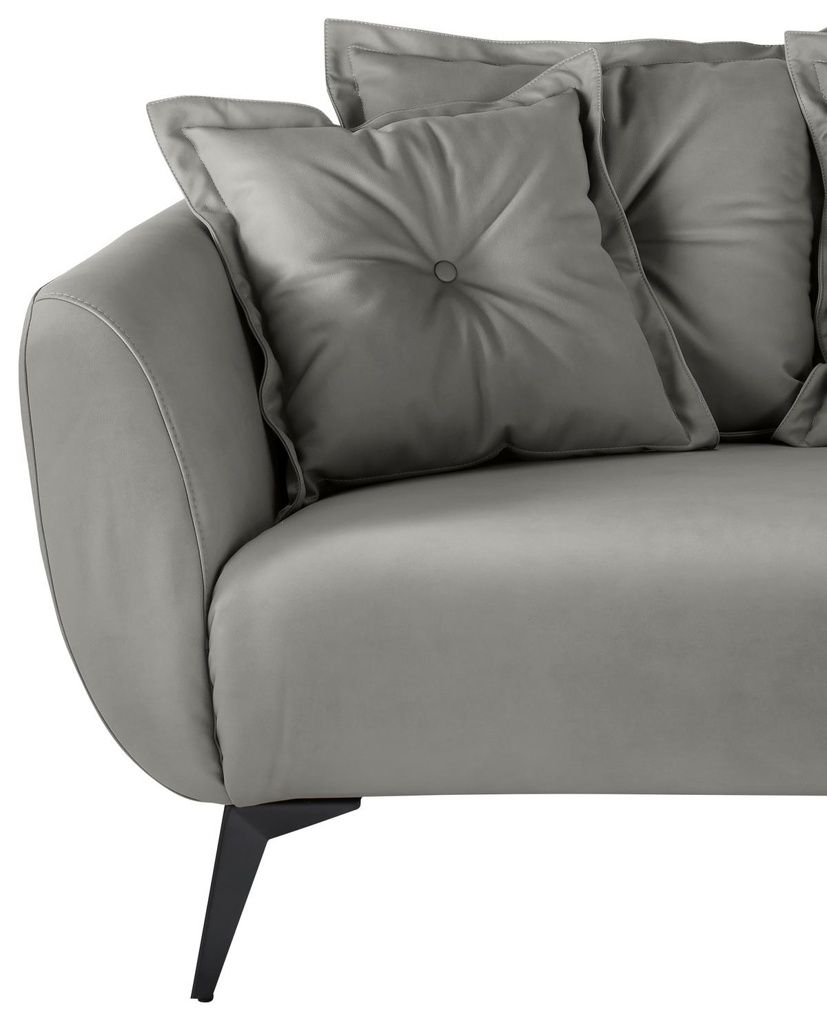 Ecksofa Baggio Grau S: 277x162 cm - Schwarz/Grau, MODERN, Textil (277/162cm) - Livetastic