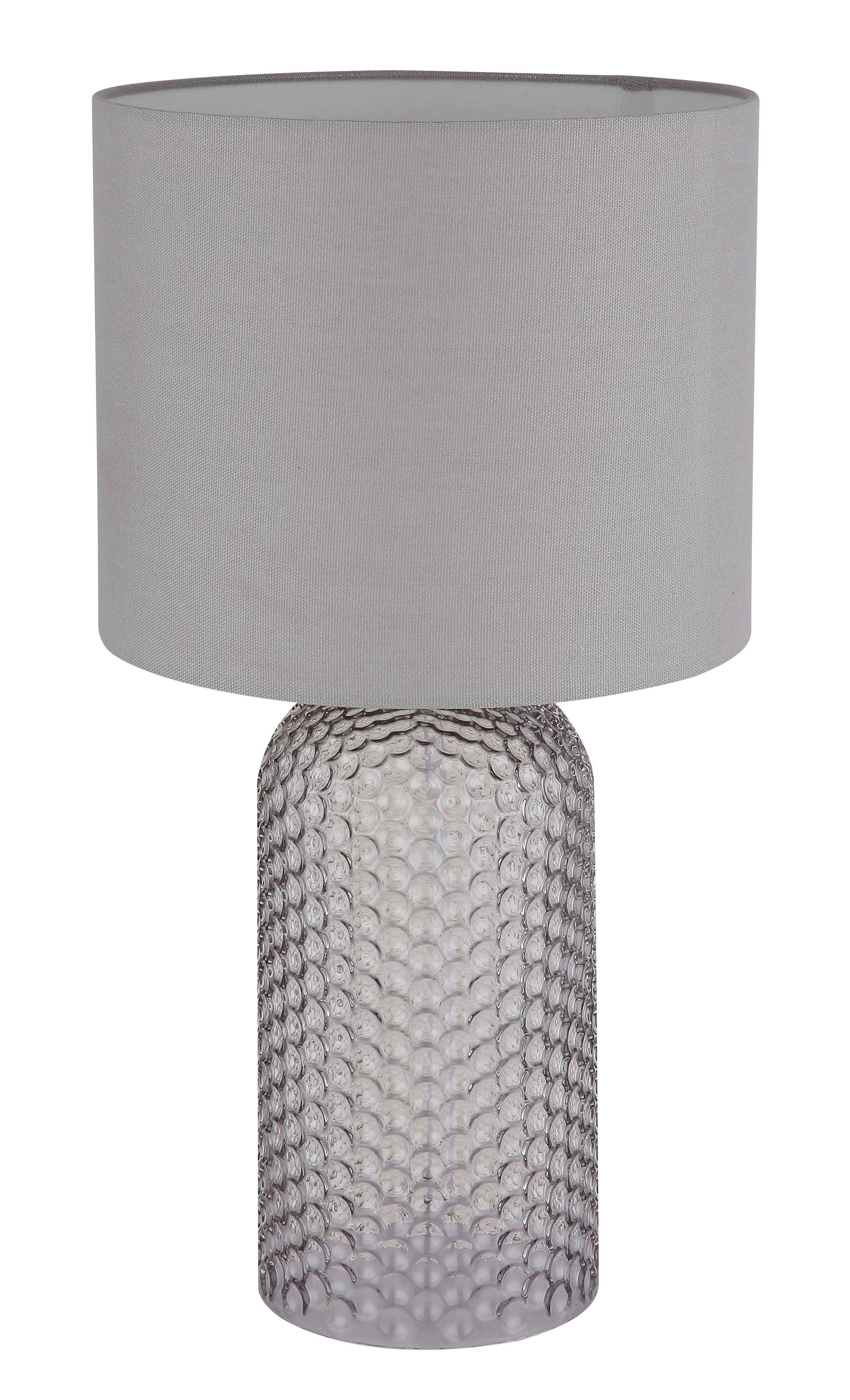 Tischleuchte Sofia Grau Weiß D: 26,5 cm - Weiß/Grau, Basics, Glas/Kunststoff (26,5/50cm) - Globo