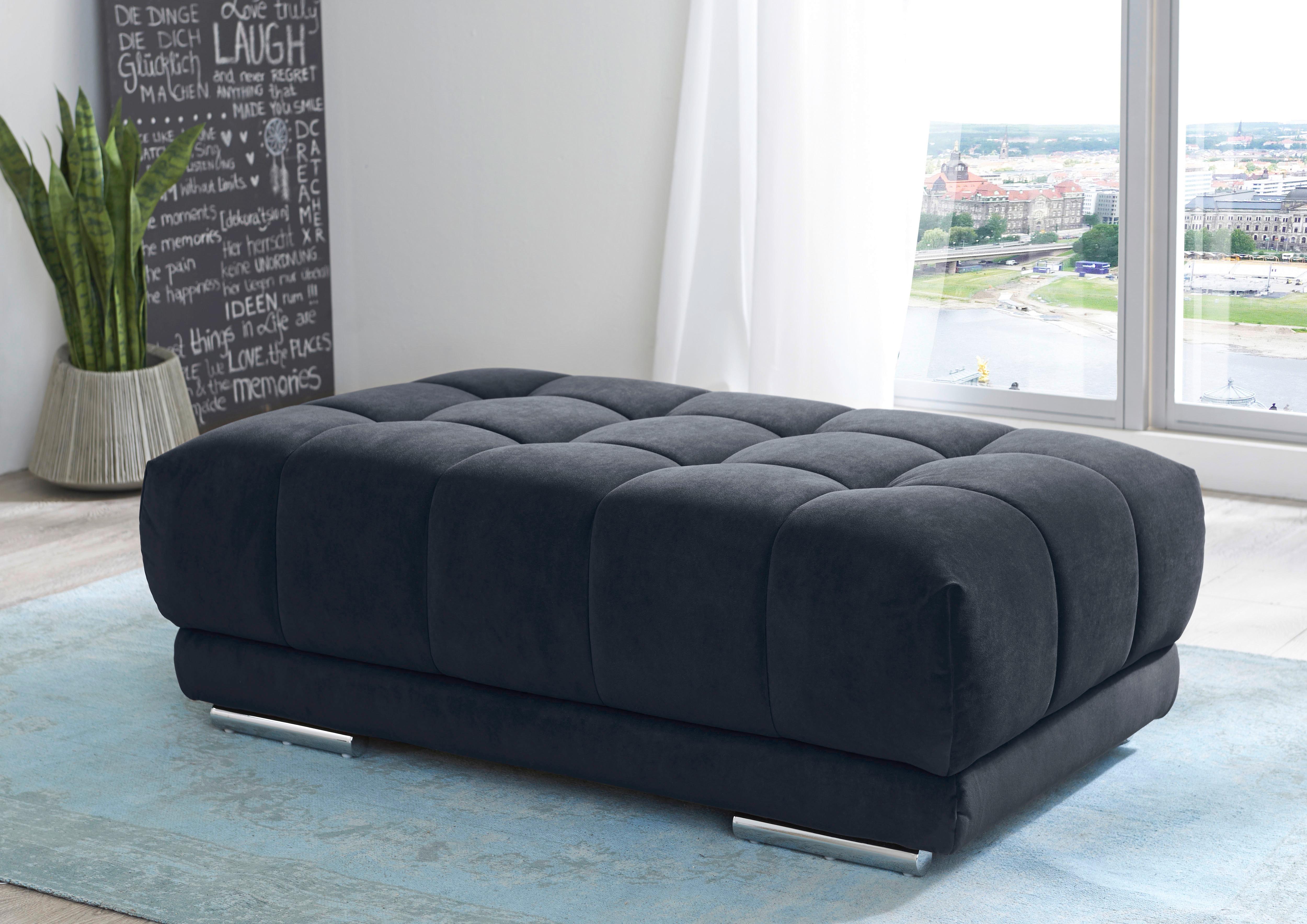 Taburet IBA, tmavě modrý - tmavě modrá, Lifestyle, textil (126/42/76cm)