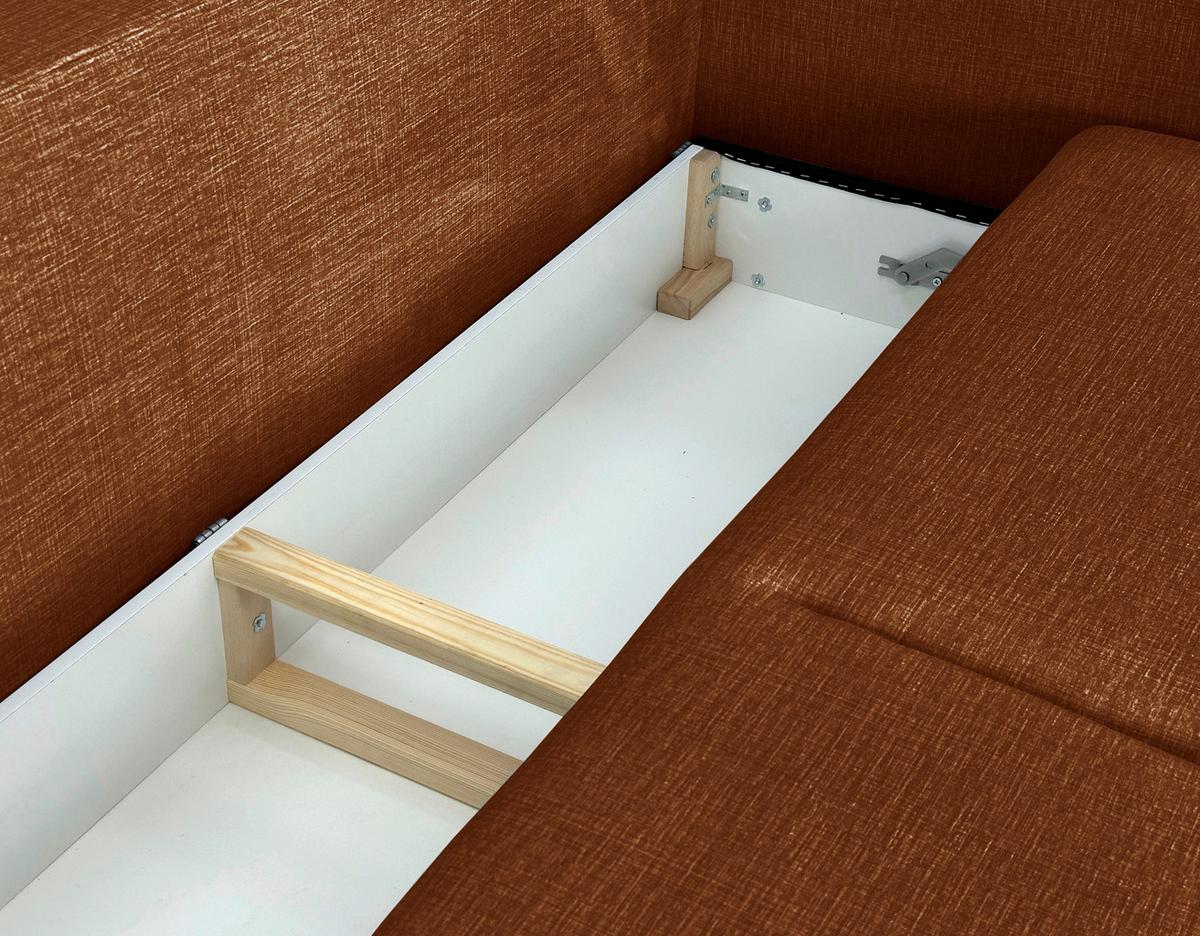 Schlafsofa Melody - Rostfarben/Schwarz, Design, Textil (216/96/102cm) - MID.YOU