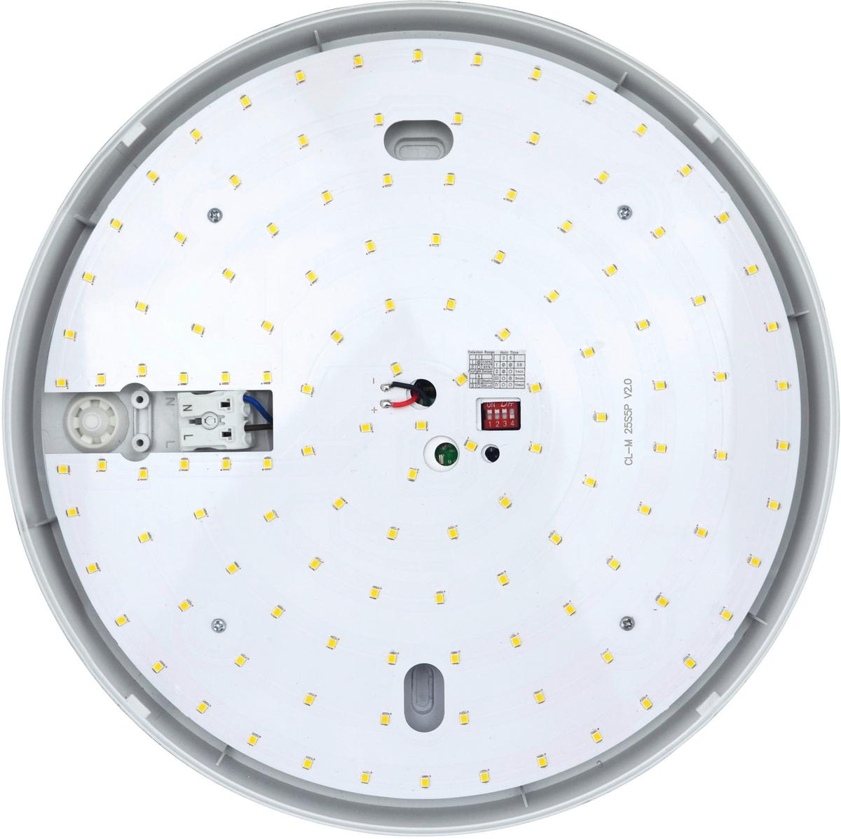 LED-Deckenleuchte Ø 28 cm, mit Bewegungsmelder - Weiß, Basics, Kunststoff (28/5,1cm)