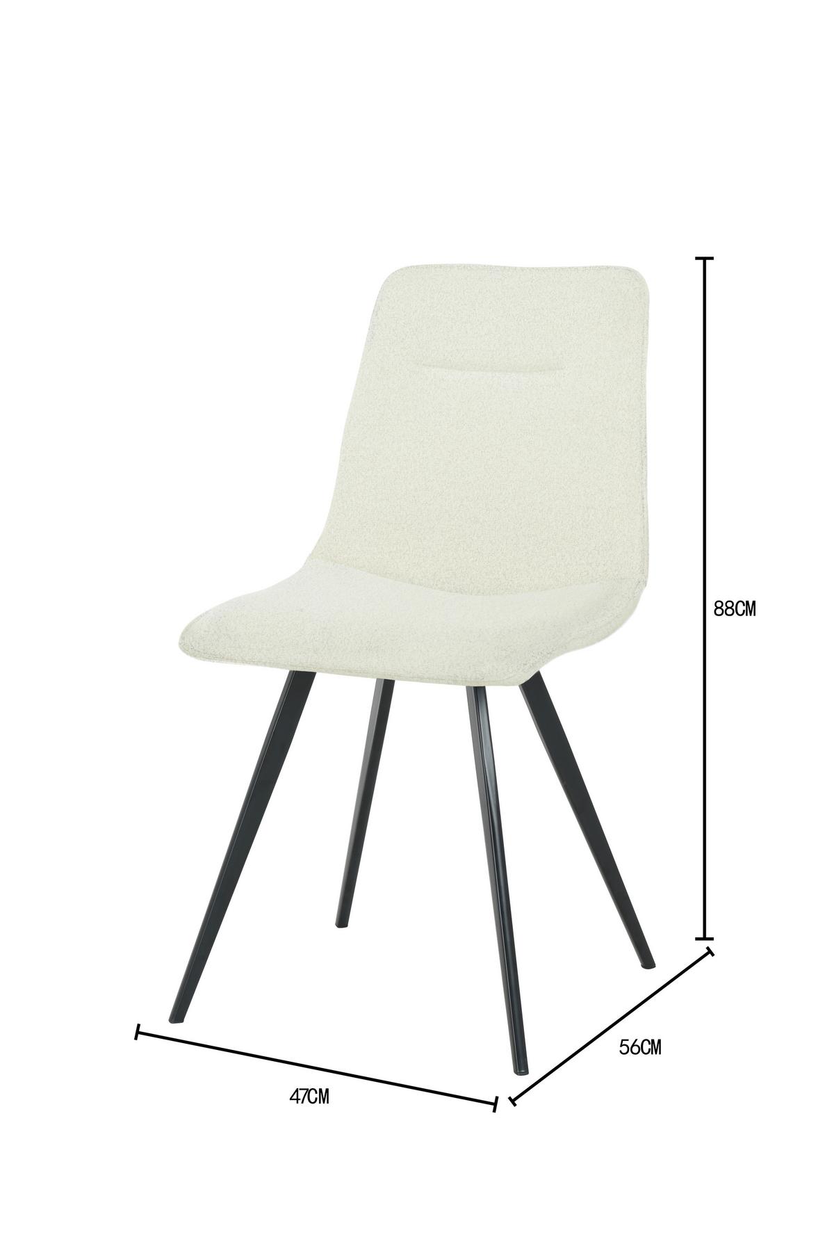 Vierfußstuhl Kira Giga-S - Schwarz/Weiß, MODERN, Holz/Textil (47/88/56cm) - Nedis SmartLife