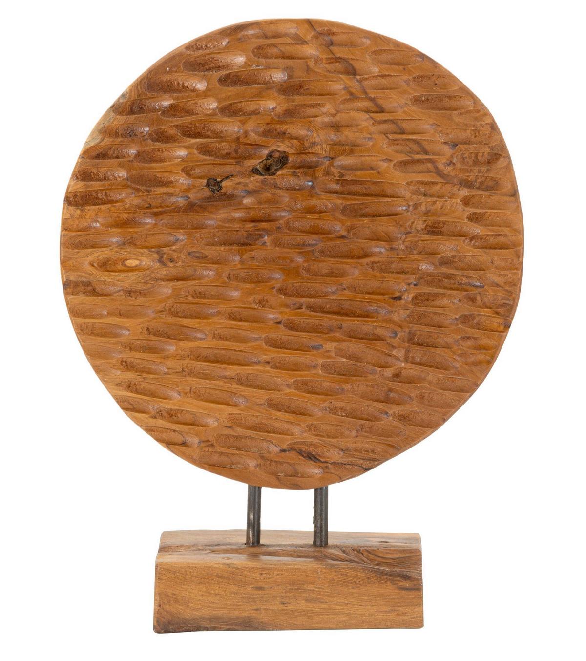 Skulptur Coin Teak, Braun B: 30 cm - Braun, Basics, Holz (30/40/15.5cm)