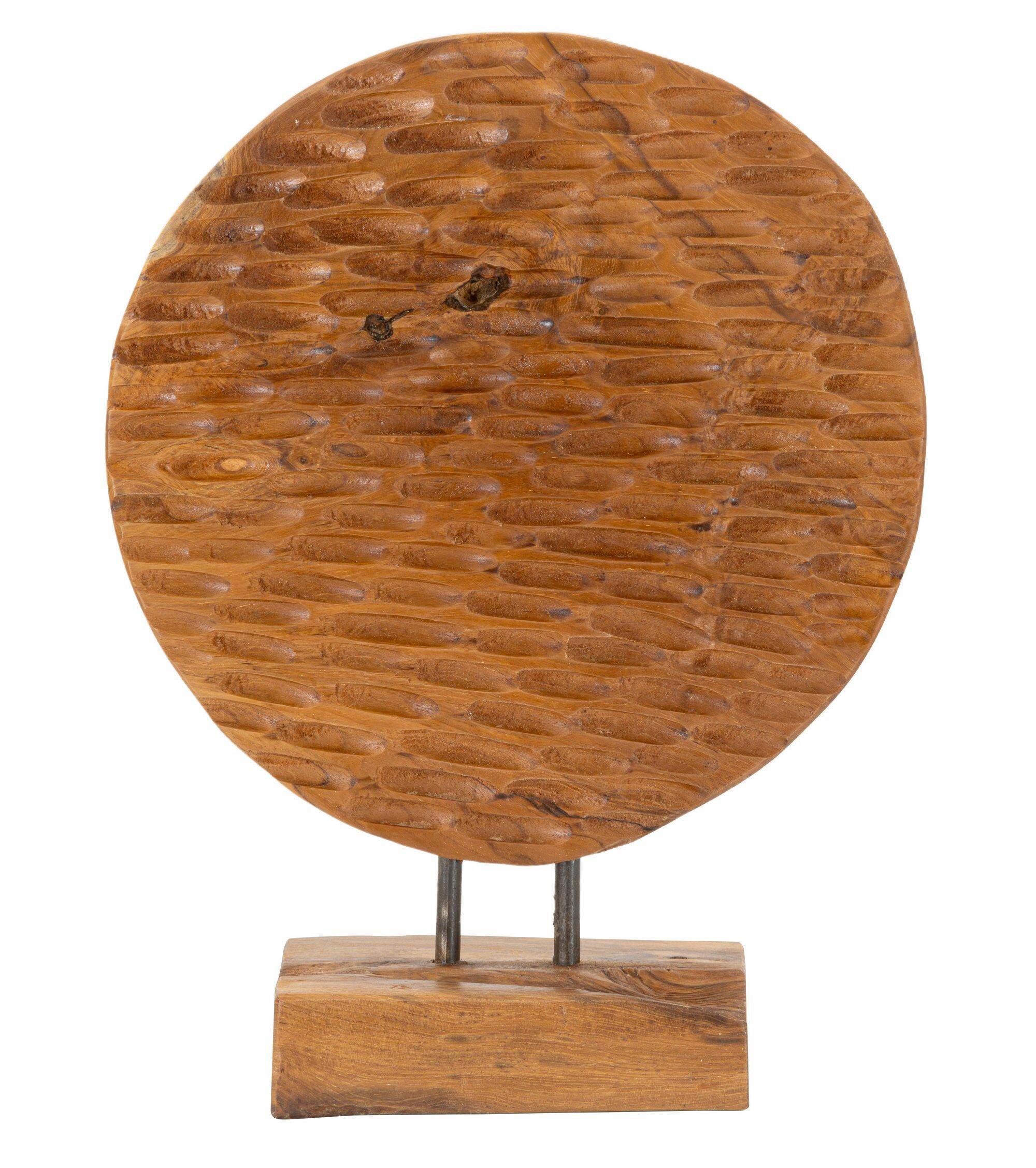 Skulptur Coin Teak, Braun B: 30 cm