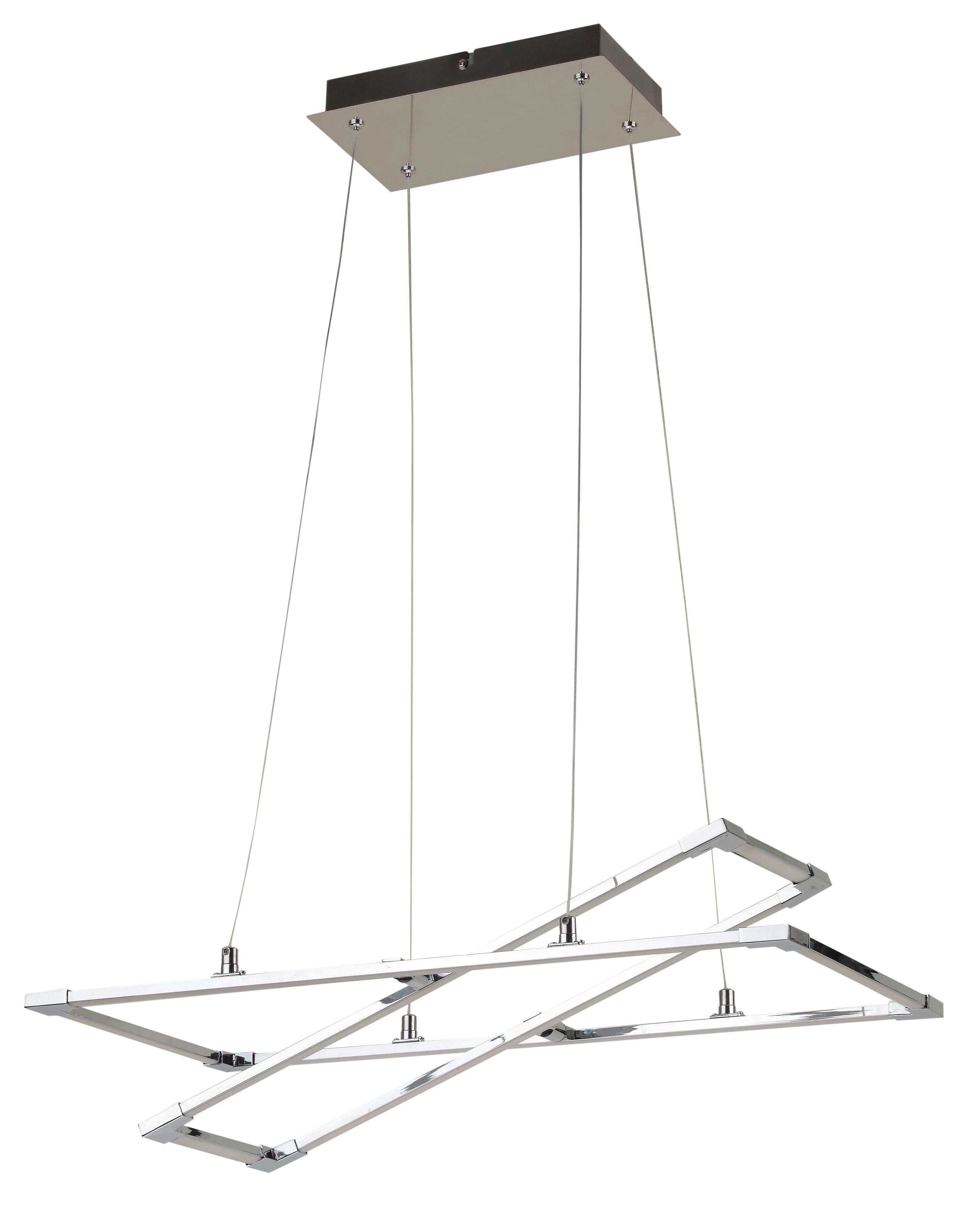 Led-pendelleuchte A0033-320 Kseros - Silberfarben, Design, Metall (60/30/120cm)