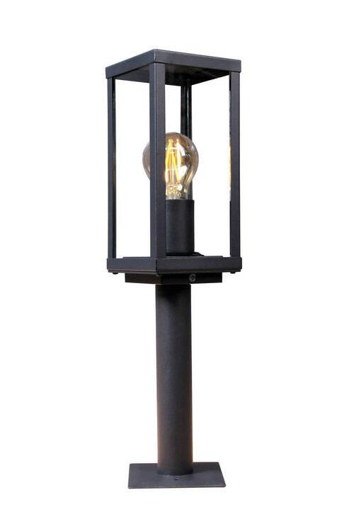 Außenleuchte Karo 60 W Glas/Aluminium - Klar/Schwarz, Basics, Glas/Metall (50/11/11cm)