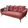 3-Sitzer-Sofa Baggio mit Kissen Koralle - Koralle/Multicolor, Basics, Holz/Textil (236/94/103cm) - Livetastic