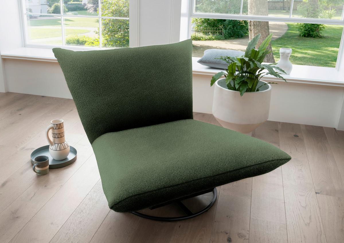 Relaxsessel Cremona Dunkelgrün B: 100 Cm - Dunkelgrün/Schwarz, Design, Textil (100/78/96cm) - Livetastic