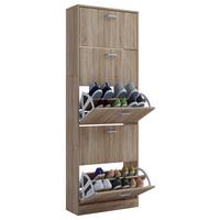 Schuhschrank Sipos Xl Eiche Dekor 5 Klappen B: 59 Cm - Eichefarben, KONVENTIONELL, Holzwerkstoff (59/170/22cm) - MID.YOU