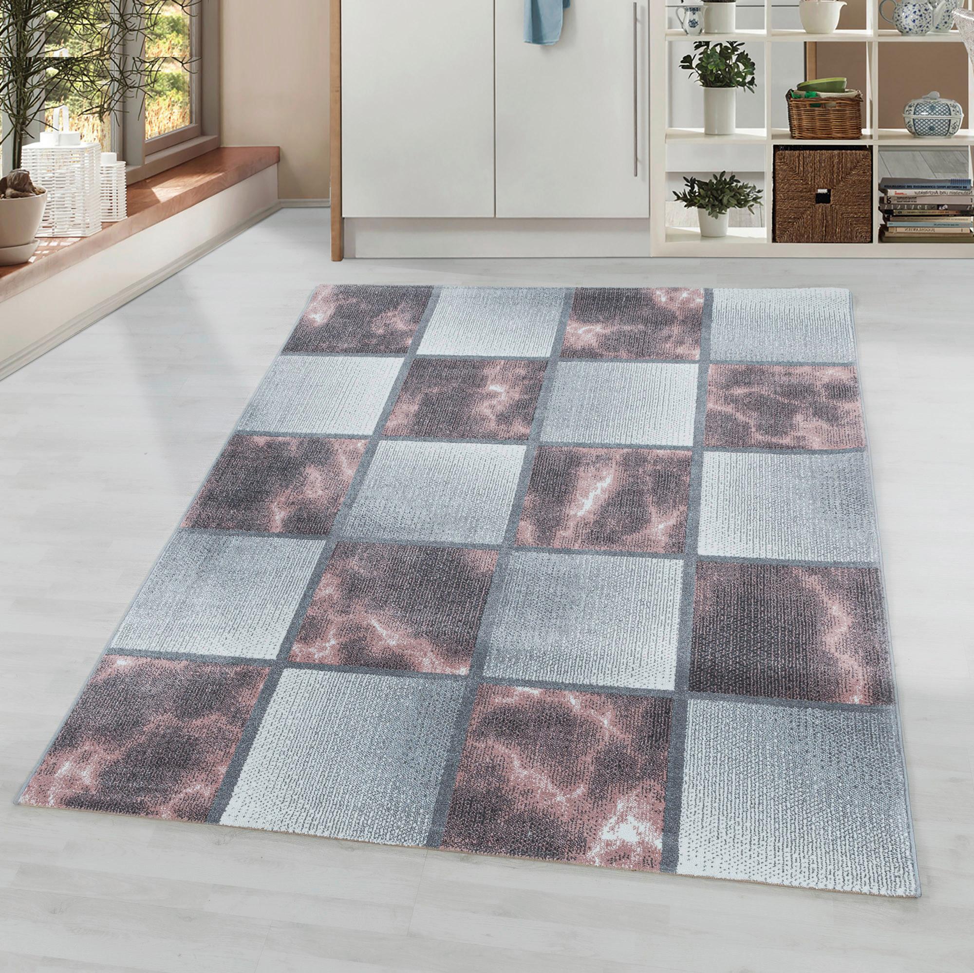 Webteppich Rosa/grau Naturfaser Ottawa 160x230 Cm - Rosa, Design, Textil (160/230cm)