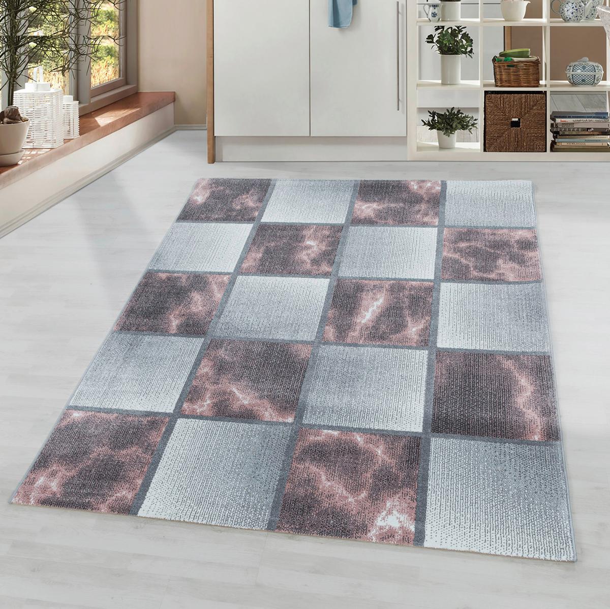 Webteppich Rosa/grau Naturfaser Ottawa 160x230 Cm - Rosa, Design, Textil (160/230cm)