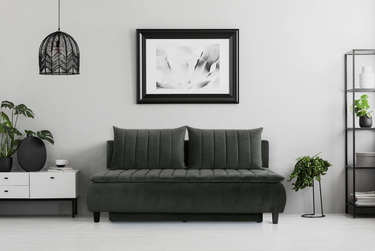 Boxspring Kanapé Marino B - világosszürke/antracit, Modern, textil (208/102/96cm) - Luca Bessoni