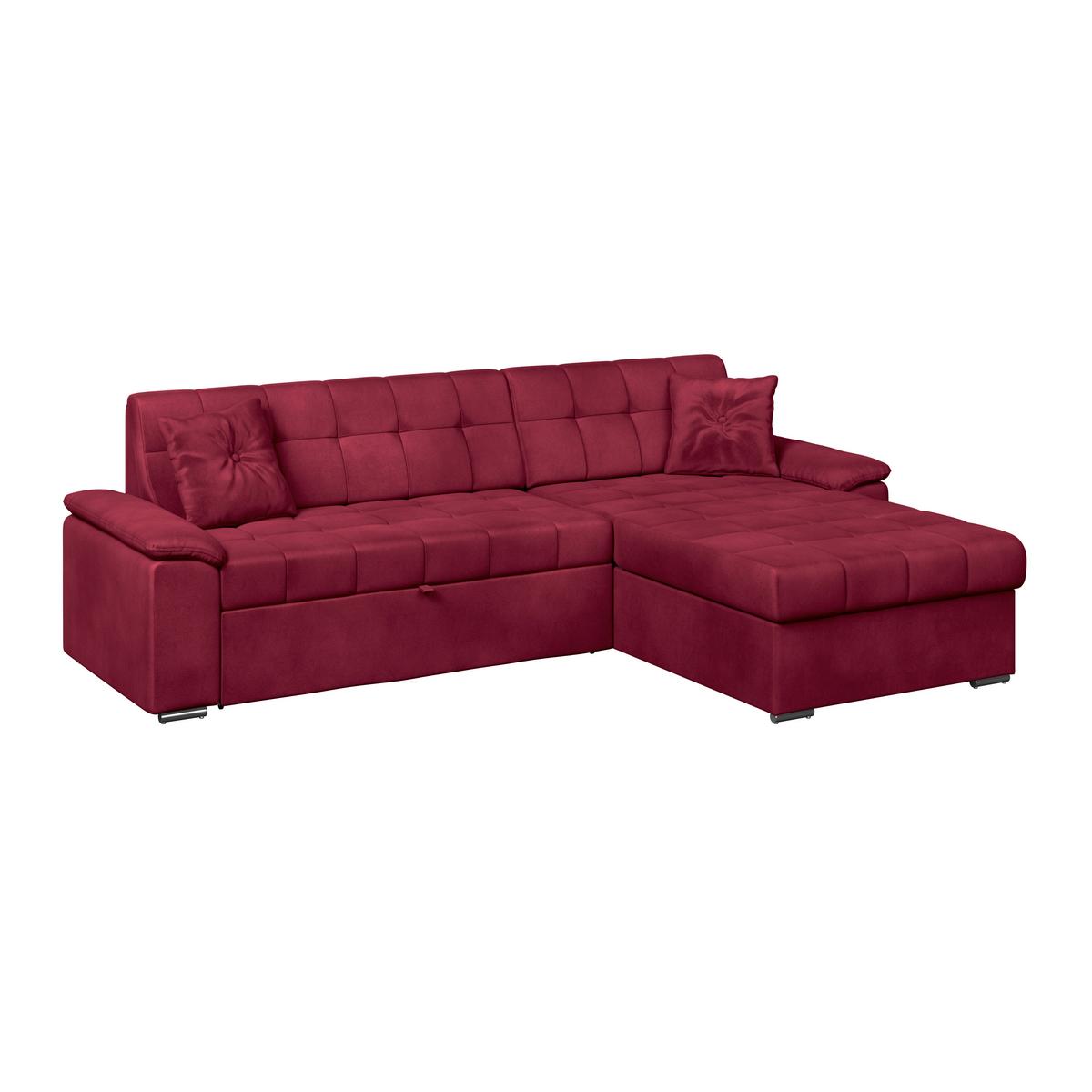 Ecksofa Bali rot, 208x120cm - Rot, Trend, Textil (257/167cm) - Livetastic