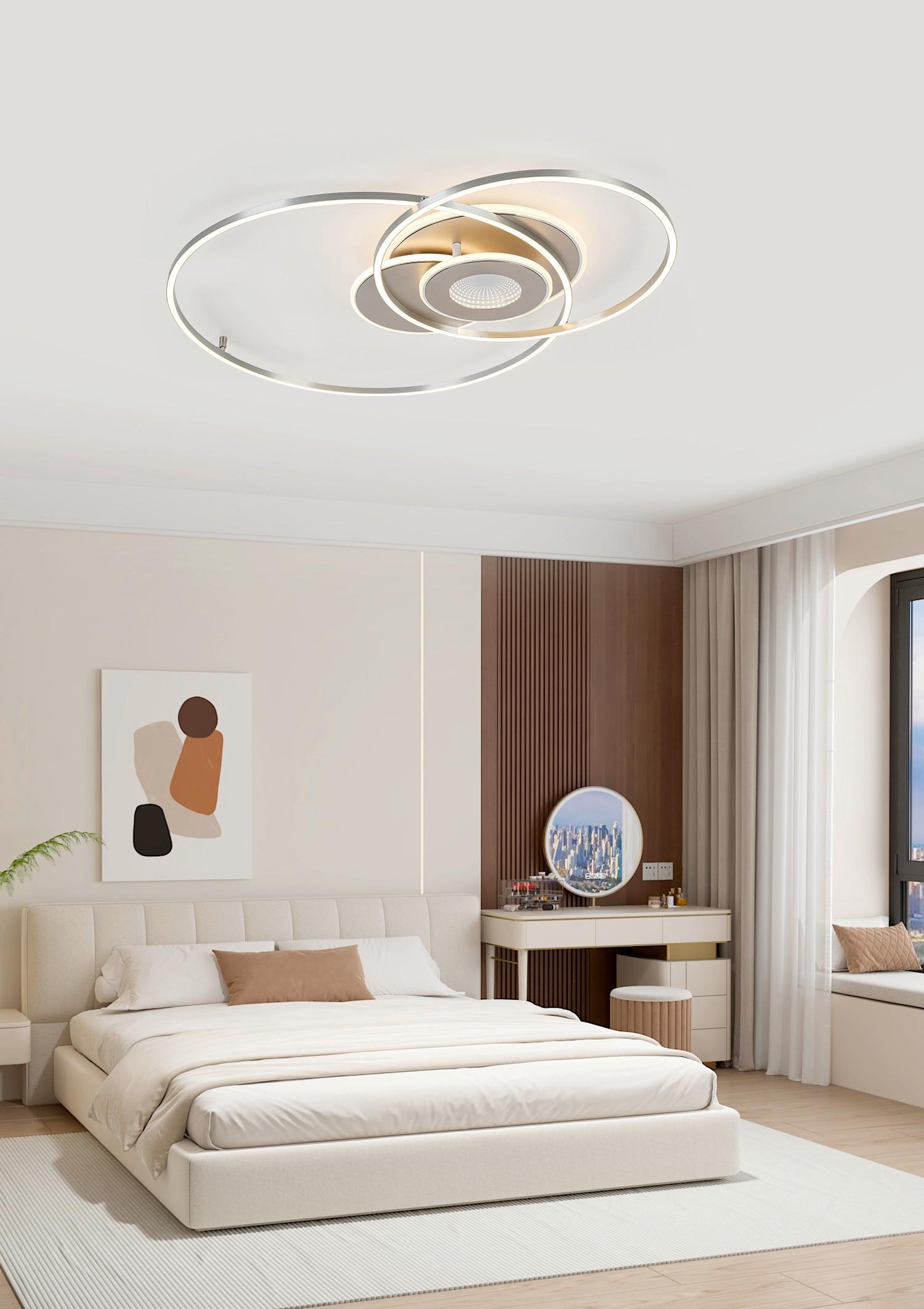 LED-Deckenleuchte Celine - Chromfarben/Champagner, Basics, Kunststoff/Metall (65/83/7cm) - Luca Bessoni