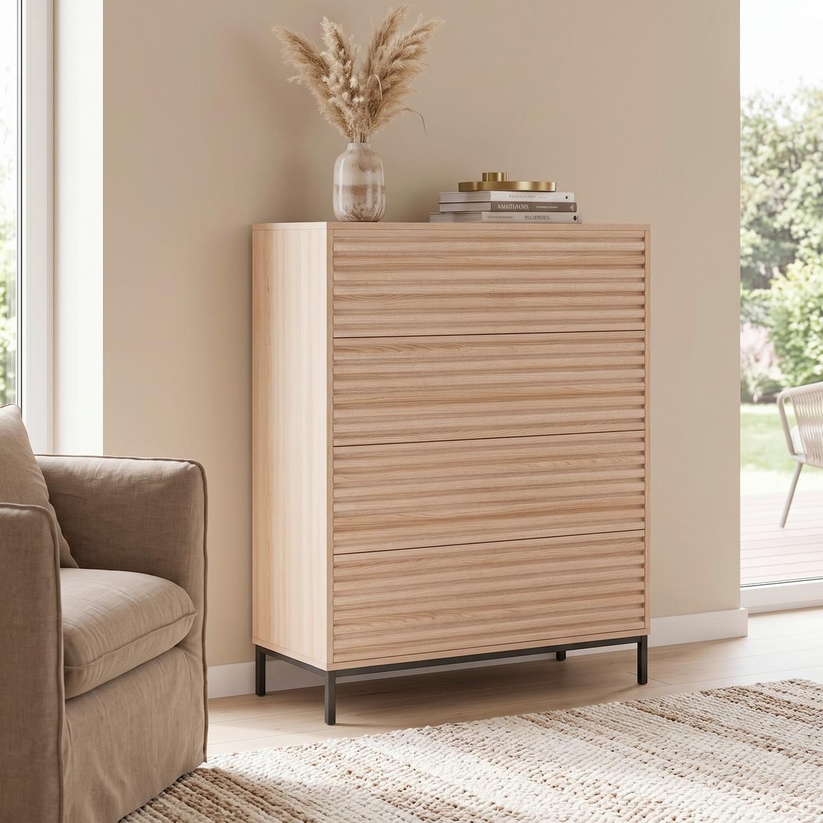 HIGHBOARD Celine Naturfarben B: 80 cm - Naturfarben, Design, Holzwerkstoff (80/110/35cm) - MID.YOU