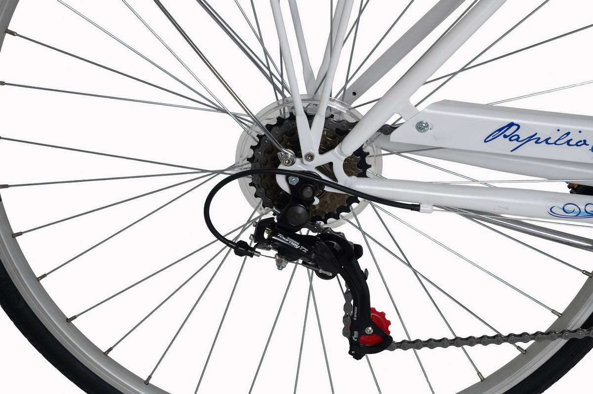 Citybike 28'' mit Korb DaCapo Papilio weiß/blau - Weiß, LIFESTYLE, Metall (25/140/60cm)