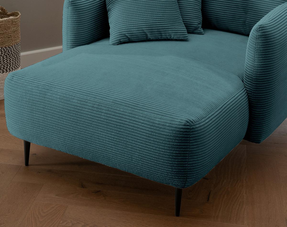 XXL-Sessel Vanilla, Petrol B: 112 cm - Petrol/Schwarz, Design, Textil (112/95/158cm) - Livetastic