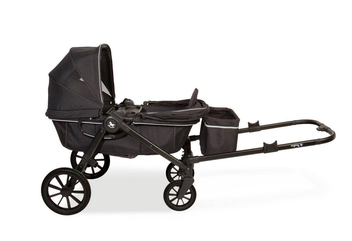 Bollerwagen 2 in 1 Kinder- und Bollerwagen - Schwarz, Basics, Kunststoff/Textil (120/65/105cm) - Pinolino