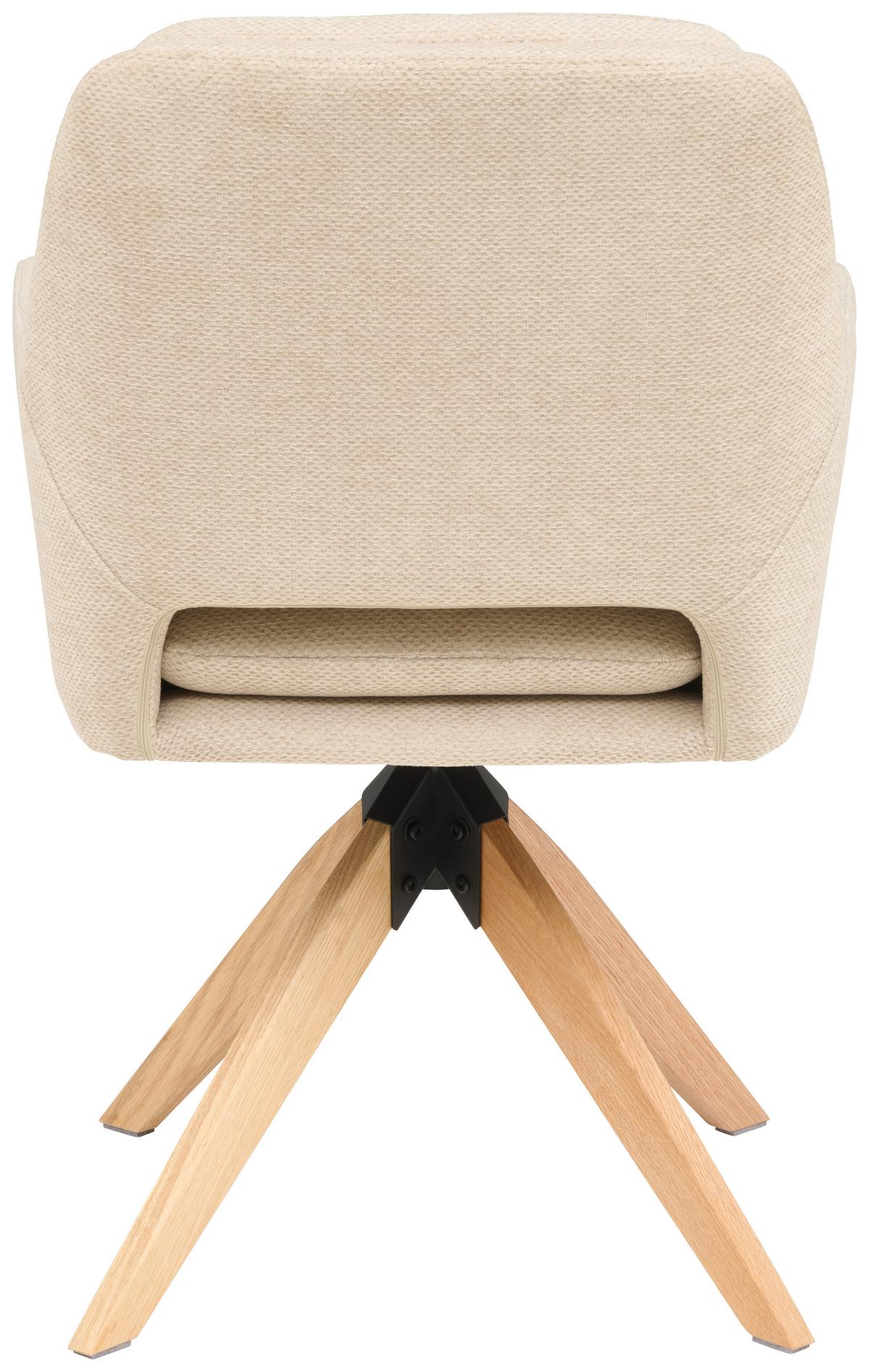 Armlehnstuhl Marley Webstoff Beige, B: 59 cm - Beige/Naturfarben, KONVENTIONELL, Holz/Textil (59/89/65cm) - Livetastic