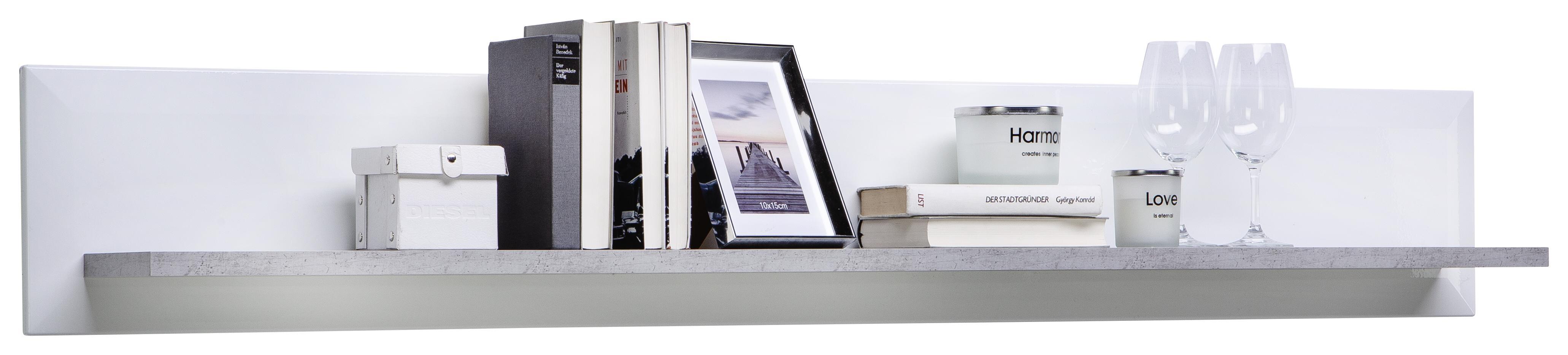 Wandboard Toronto - Hellgrau/Weiß, MODERN, Holzwerkstoff (165/25/21cm) - Ombra