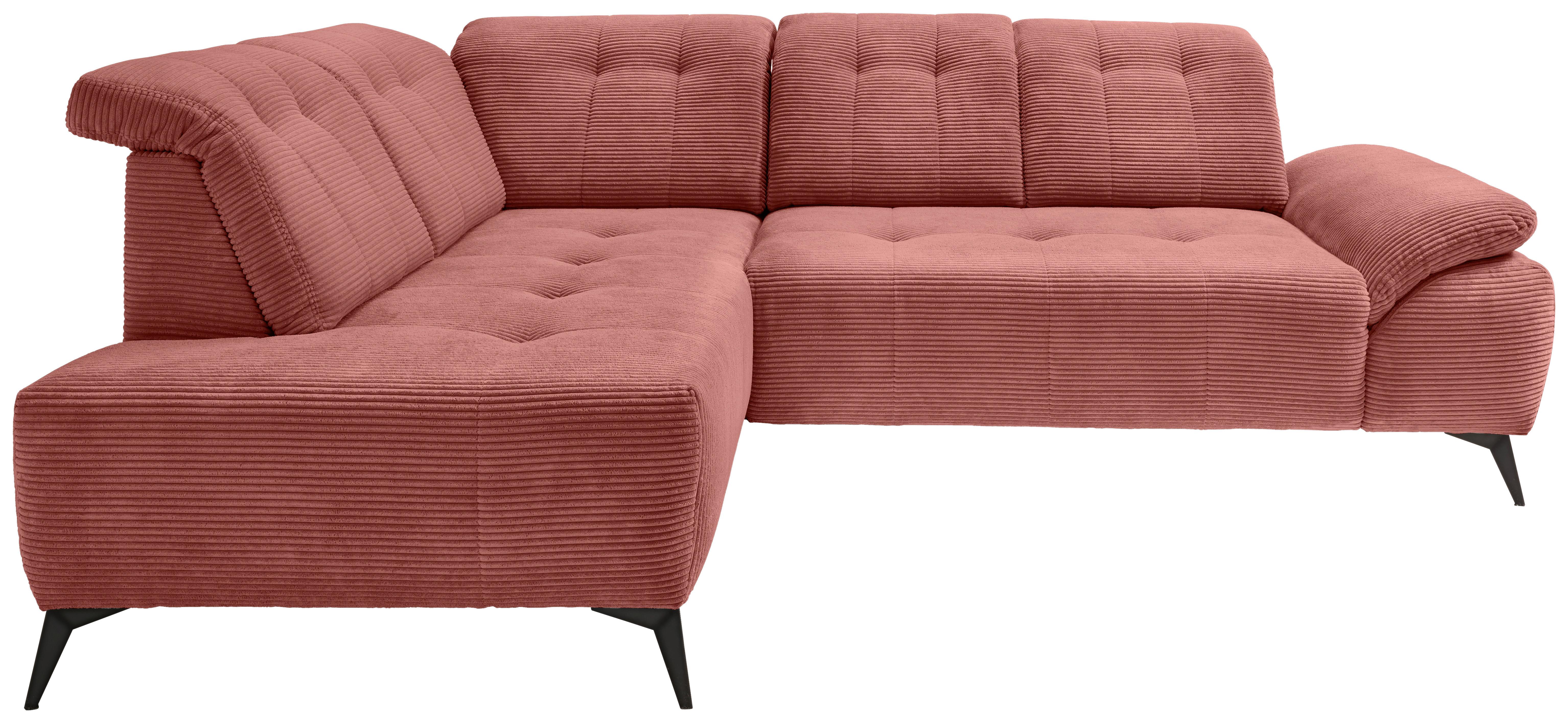 Ecksofa Fiore, Koralle S: 200x272 cm - Koralle/Schwarz, MODERN, Textil (200/272cm) - Livetastic