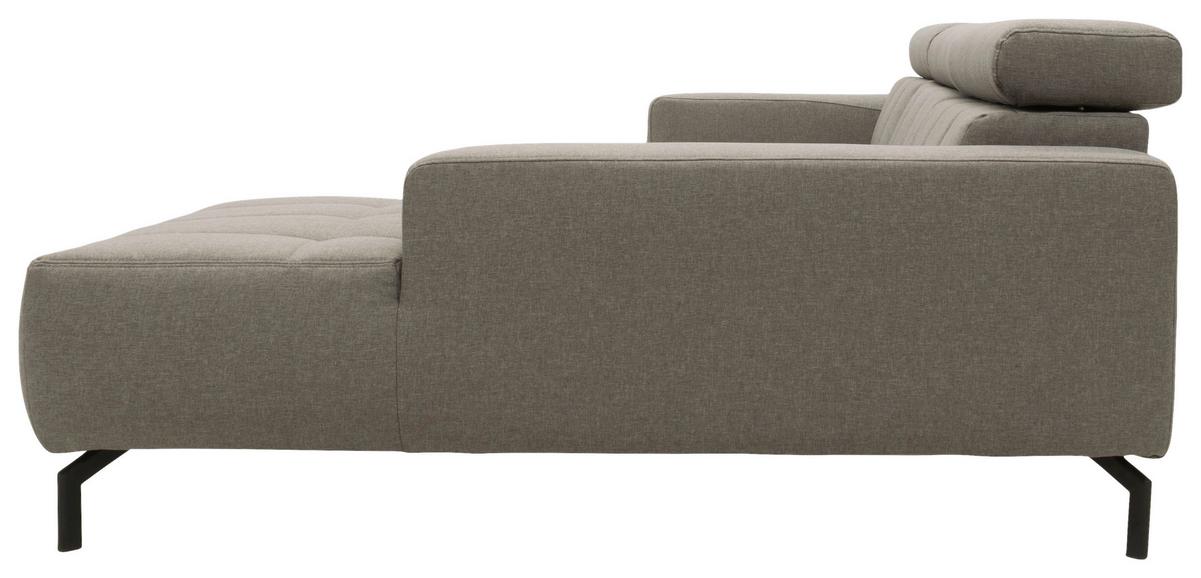 Ecksofa Cunelli Silberfarben Webstoff - Silberfarben/Schwarz, Design, Textil (292/175cm) - MID.YOU