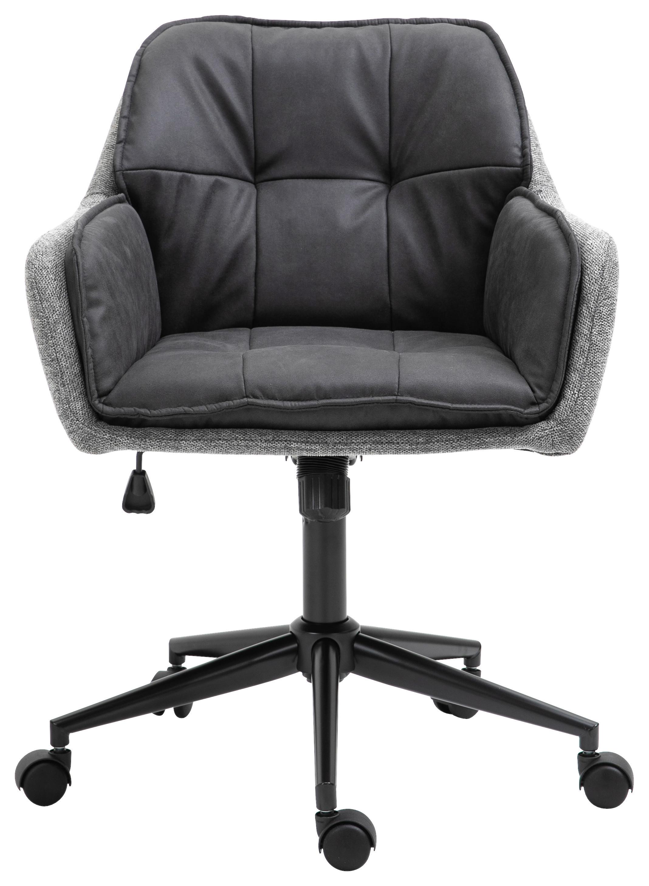 Drehstuhl Lukas - Schwarz/Grau, MODERN, Kunststoff/Textil (64/92/62cm) - Livetastic