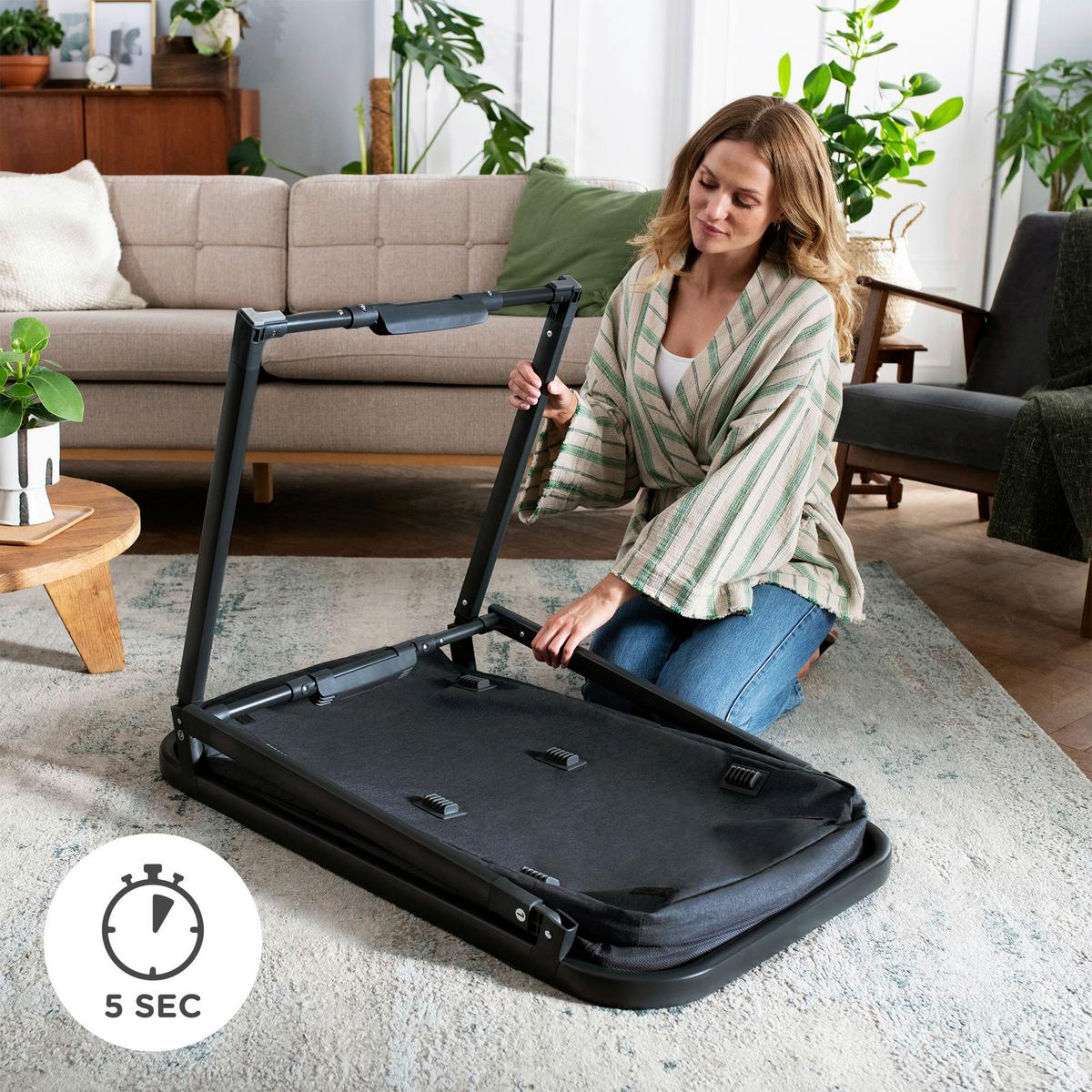 Reisebett Sofi Plus 4-In-1 Dunkelgrau, Lf: 50x90cm - Dunkelgrau, Basics, Textil/Metall (50/90cm) - Kinderkraft