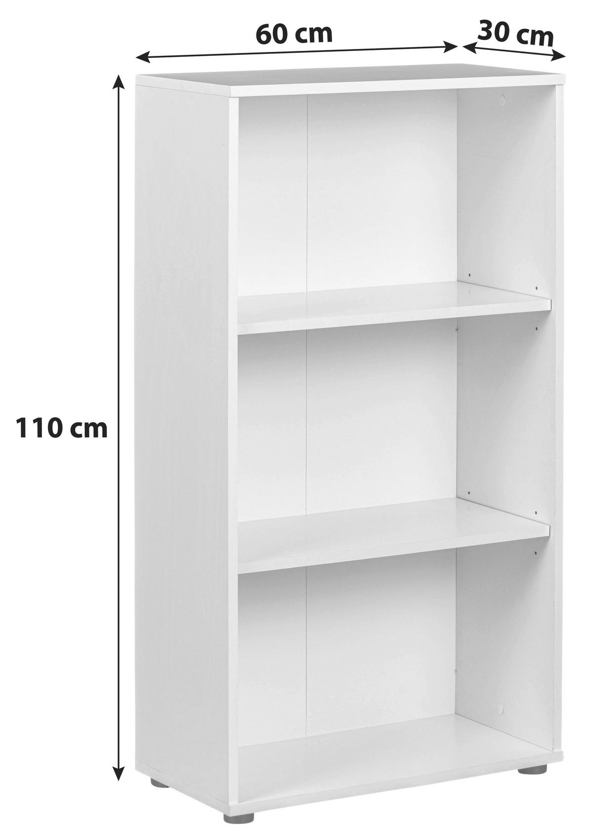 Regal Arco B 60cm, Weiß - Weiß, Basics, Holzwerkstoff (60/110/30cm) - MID.YOU