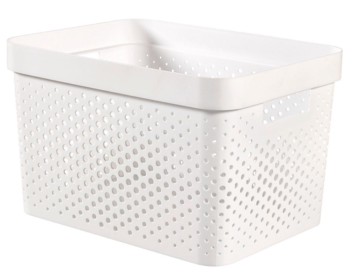 Úložný košík INFINITY 17L - biela, Basics, plast (26/22/36cm)