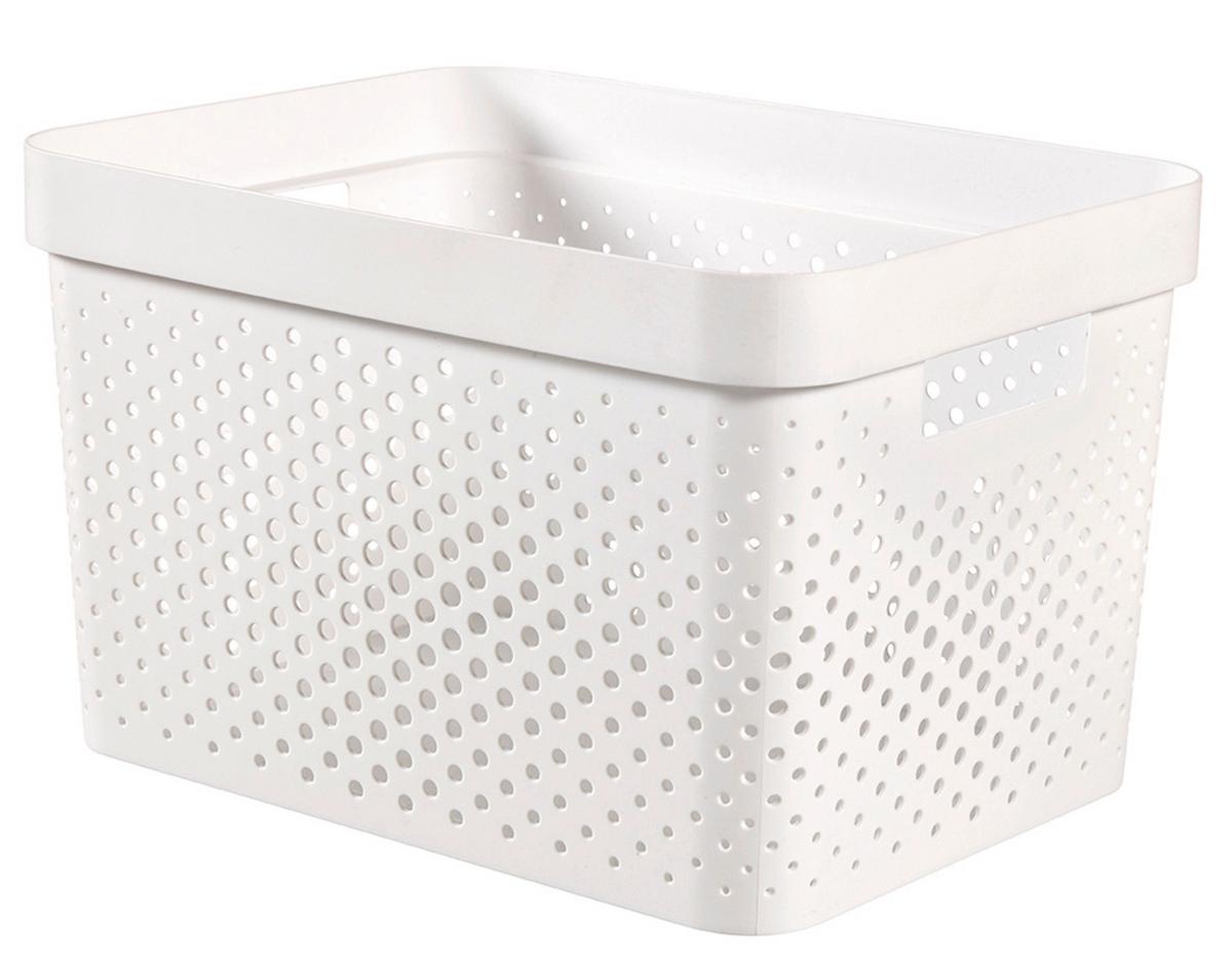 Úložný košík INFINITY 17L - biela, Basics, plast (26/22/36cm)
