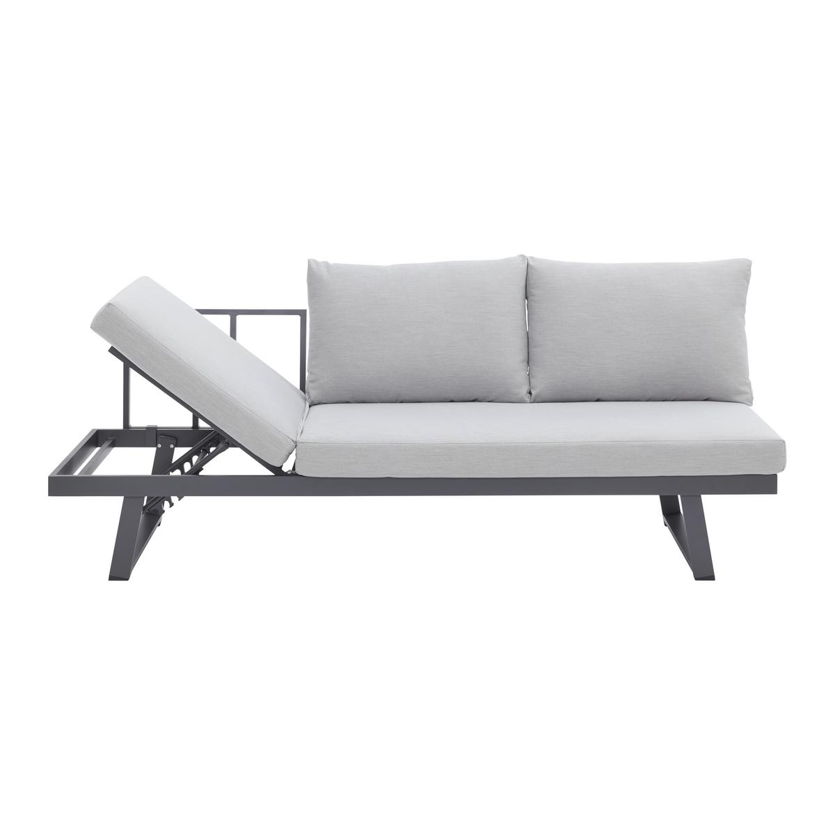 Záhradná lavica LOAN - sivá/antracitová, Modern, kov/drevo (210/84/78cm) - Bessagi Garden