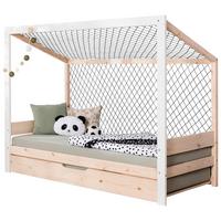 Výsuvná posteľ, 2 rošty 90x200, prírodná/biela - biela/prírodná farba, Modern, drevo (90/200cm) - Livetastic