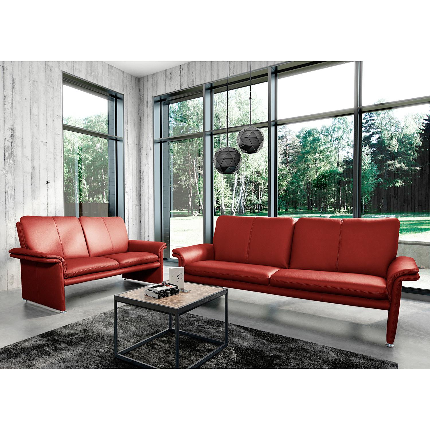 2-sitzer-sofa Comodo Echtleder Rot B: 164 Cm