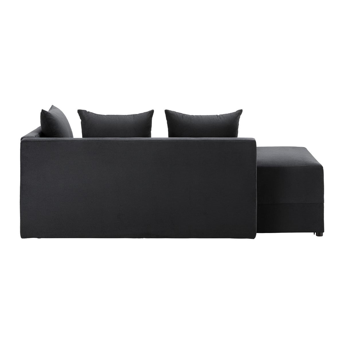 Pohovka ELEA černá - černá/tmavě šedá, Moderní, dřevo/textil (90/100/210cm)