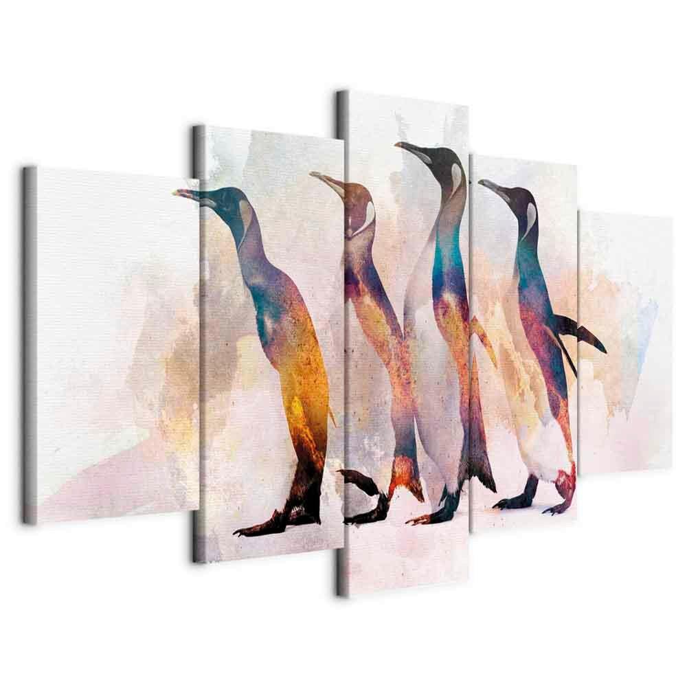 Leinwandbild Penguin Multicolor B: 100 cm - Multicolor, Basics, Holzwerkstoff/Textil (100/50/1.2cm) - artgeist