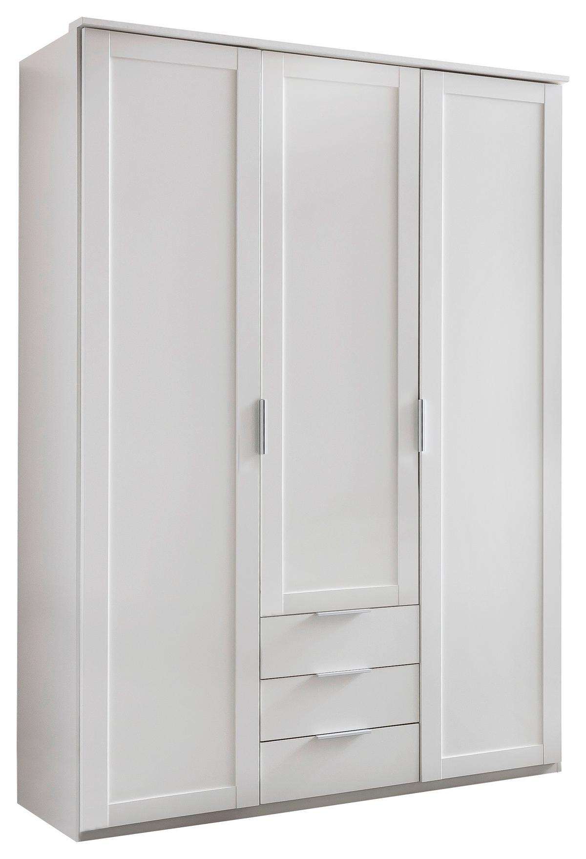 Drehtürenschrank Mit Laden 135cm Nadja, Weiß - KONVENTIONELL, Holzwerkstoff (135/210/58cm) - MID.YOU