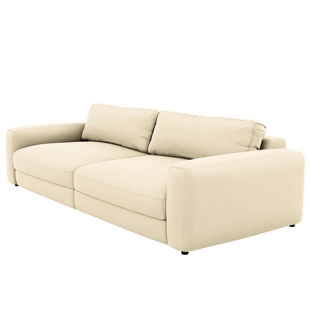 Bigsofa Bourbon, Creme B: 264 cm - Creme/Schwarz, MODERN, Textil (264/84/125cm) - Trendmanufaktur