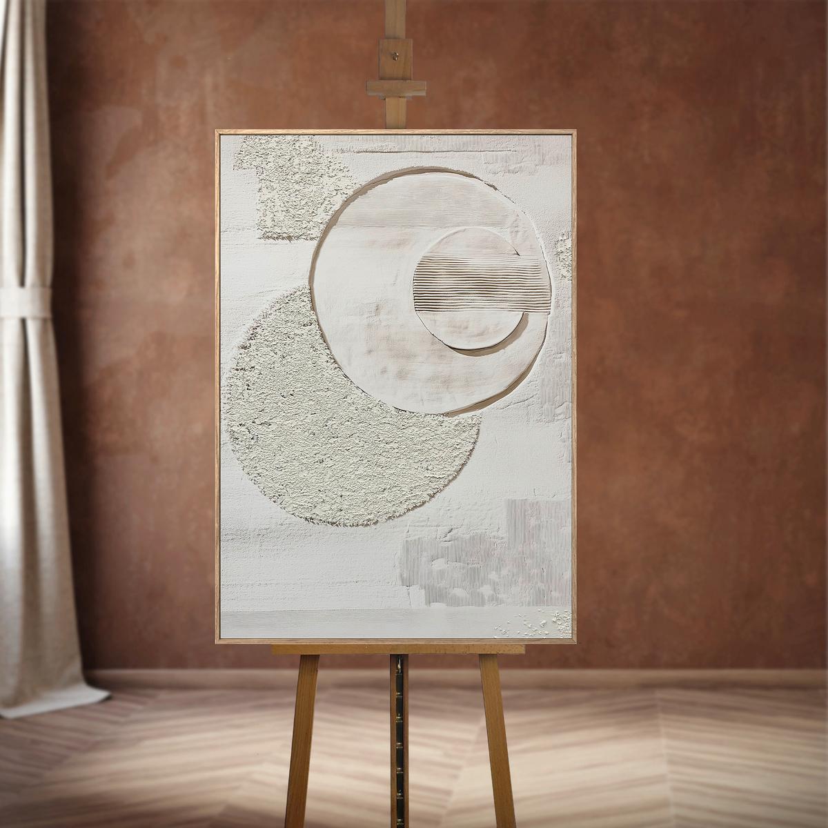 OBRAZ NA PLÁTNE ECLIPSE - béžová, Basics, drevo/textil (70/100cm)