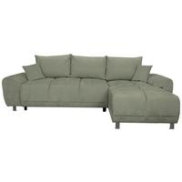 ECKSCHLAFSOFA Ramon, Mintgrün S:296x182cm - Chromfarben/Beige, Trend, Textil (296/182cm)