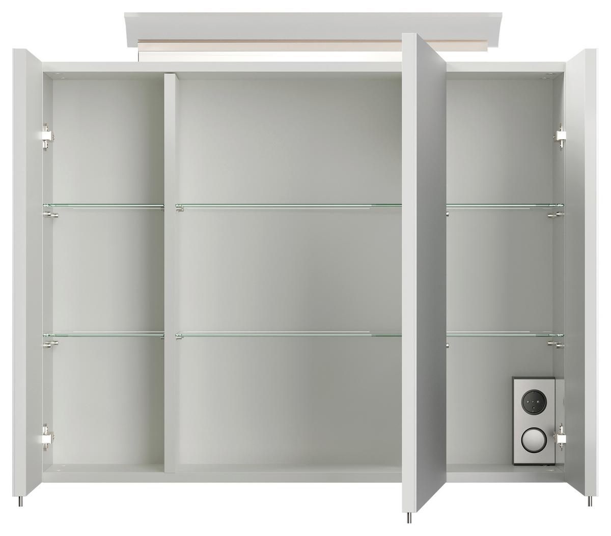 BADEZIMMER Limes, Weiß HG B: 80 cm - Weiß Hochglanz/Weiß, Basics, Keramik/Holzwerkstoff (80cm) - MID.YOU