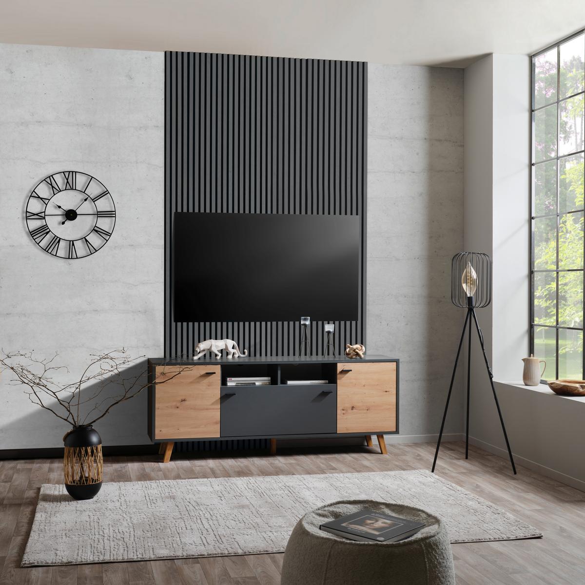 Falipanel Josef - sötét tölgy, Modern, műanyag/faalapú anyag (60/120/2cm)