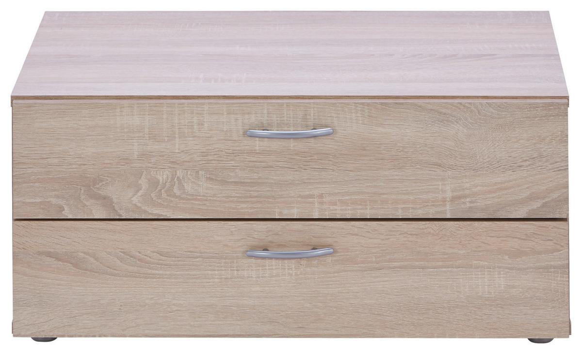 Schubladenbox Basic Sonoma Eiche Dekor 2 Laden - Sonoma Eiche, KONVENTIONELL, Holzwerkstoff (74/35/51,5cm)